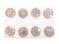 Five Chinese Silver Ingots and Eight Chinese Silver Coins