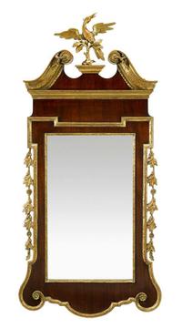 Chippendale mahogany and parcel gilt pier mirror