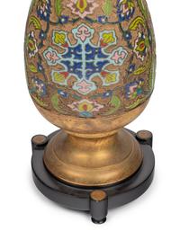 A Brass and Cloisonné Table Lamp