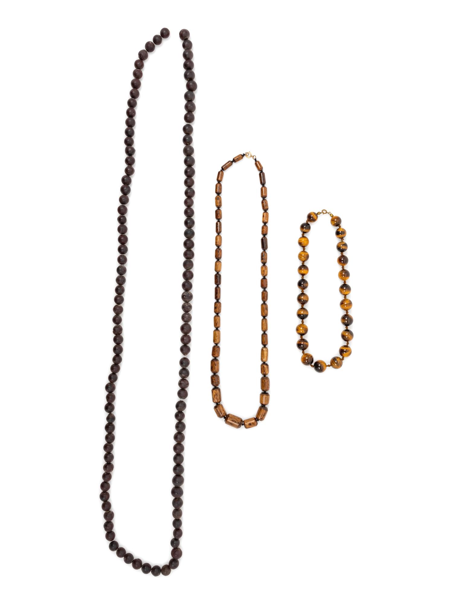 Three Strands of Chinese Beaded Necklaces