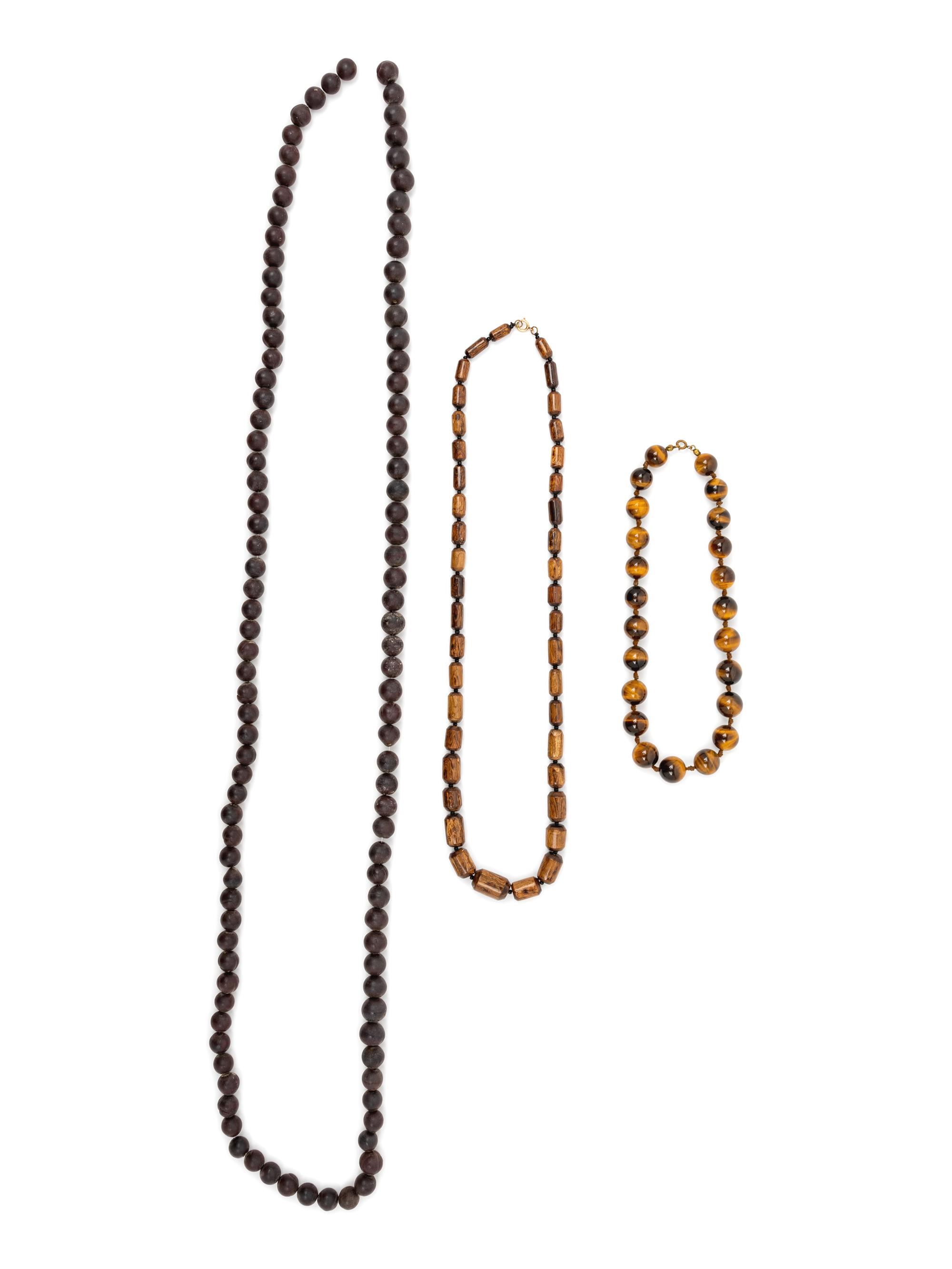 Three Strands of Chinese Beaded Necklaces