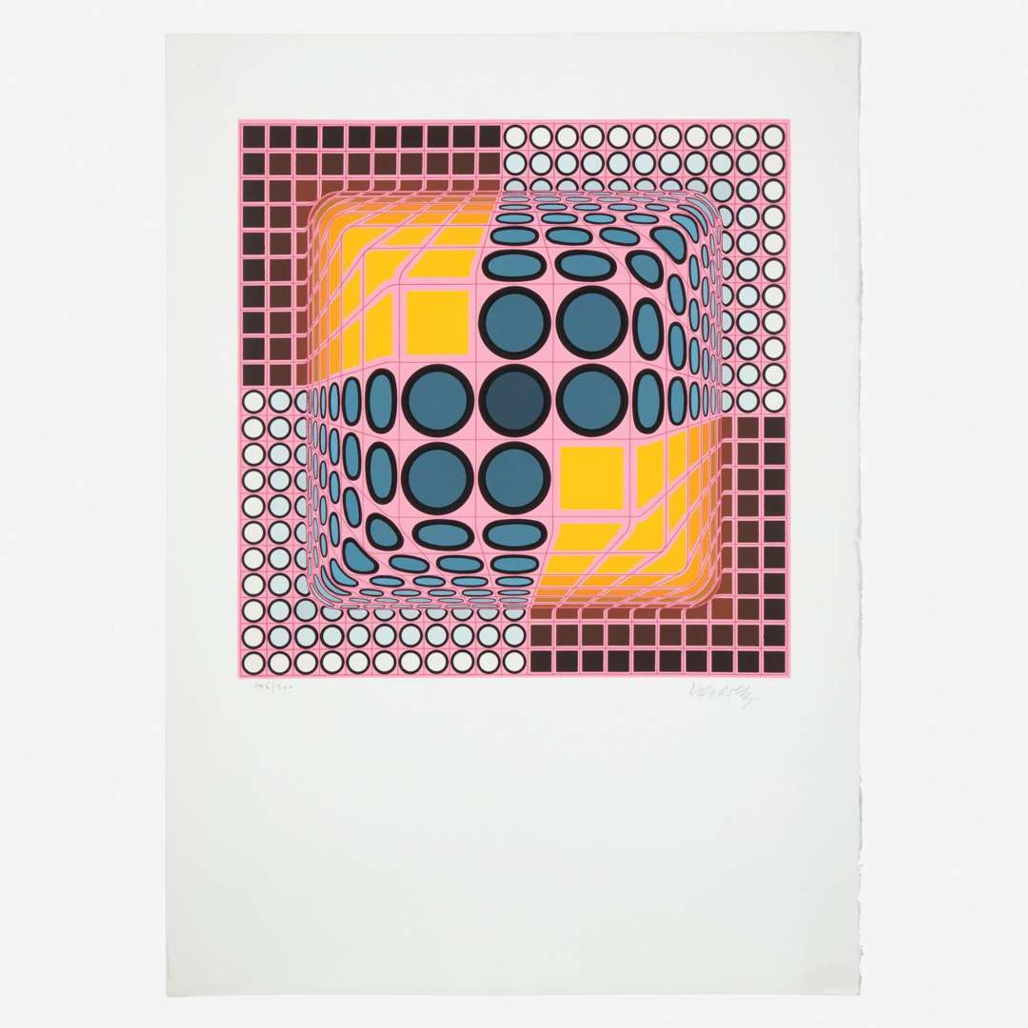 Victor Vasarely (Hungarian/French, 1906-1997) Jenge; together with a companion