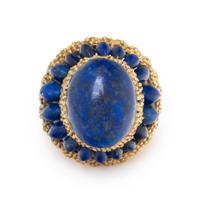 LAPIS LAZULI AND YELLOW GOLD RING