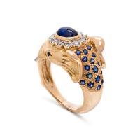 SAPPHIRE AND DIAMOND ELEPHANT RING