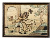 Four Collage Pictures with Silk