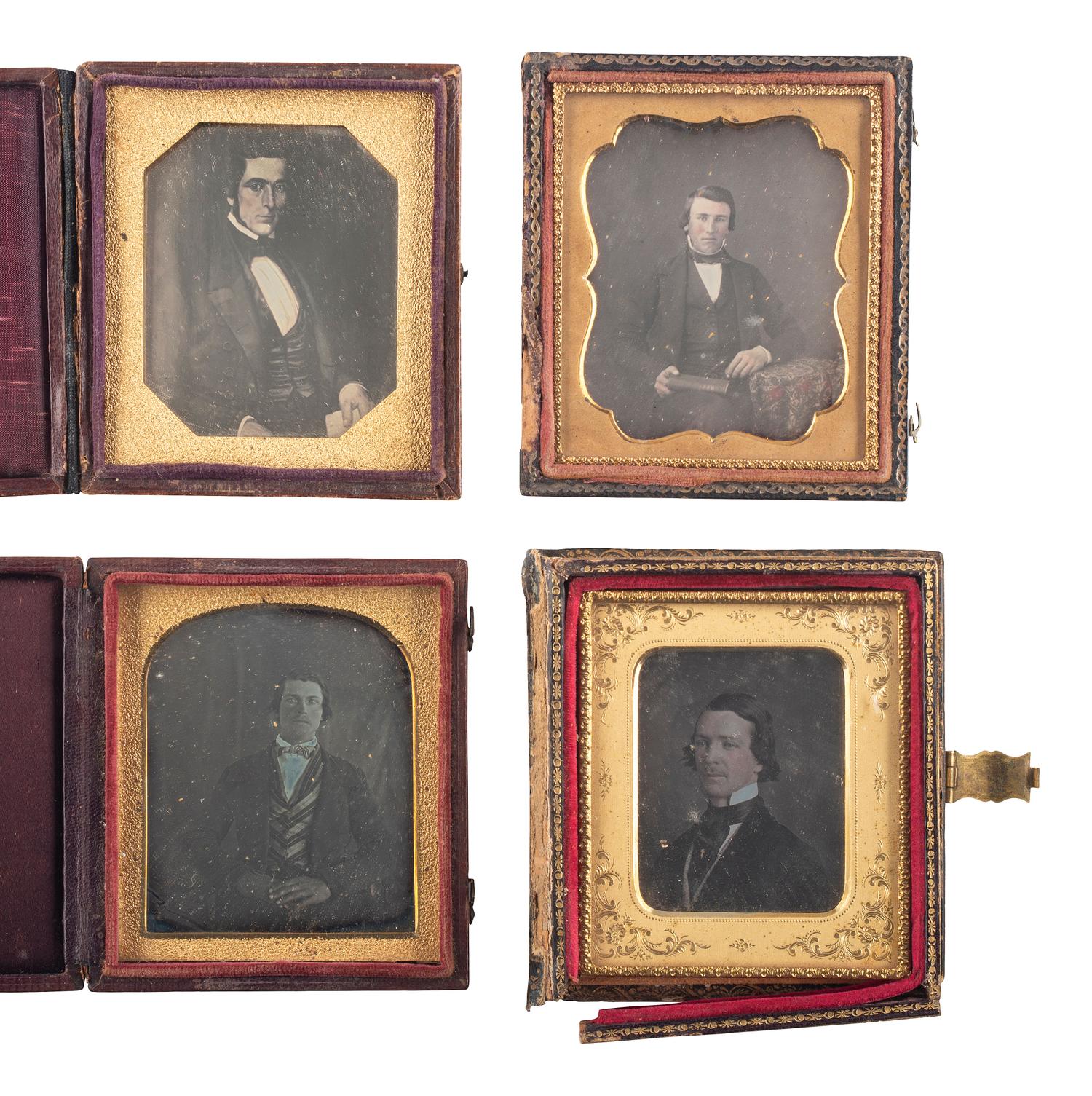 [EARLY PHOTOGRAPHY]. A group of 11 daguerreotypes featuring gentleman of varying ages, incl. portraits by ANSON, WHITEHURST, and VAN LOAN.