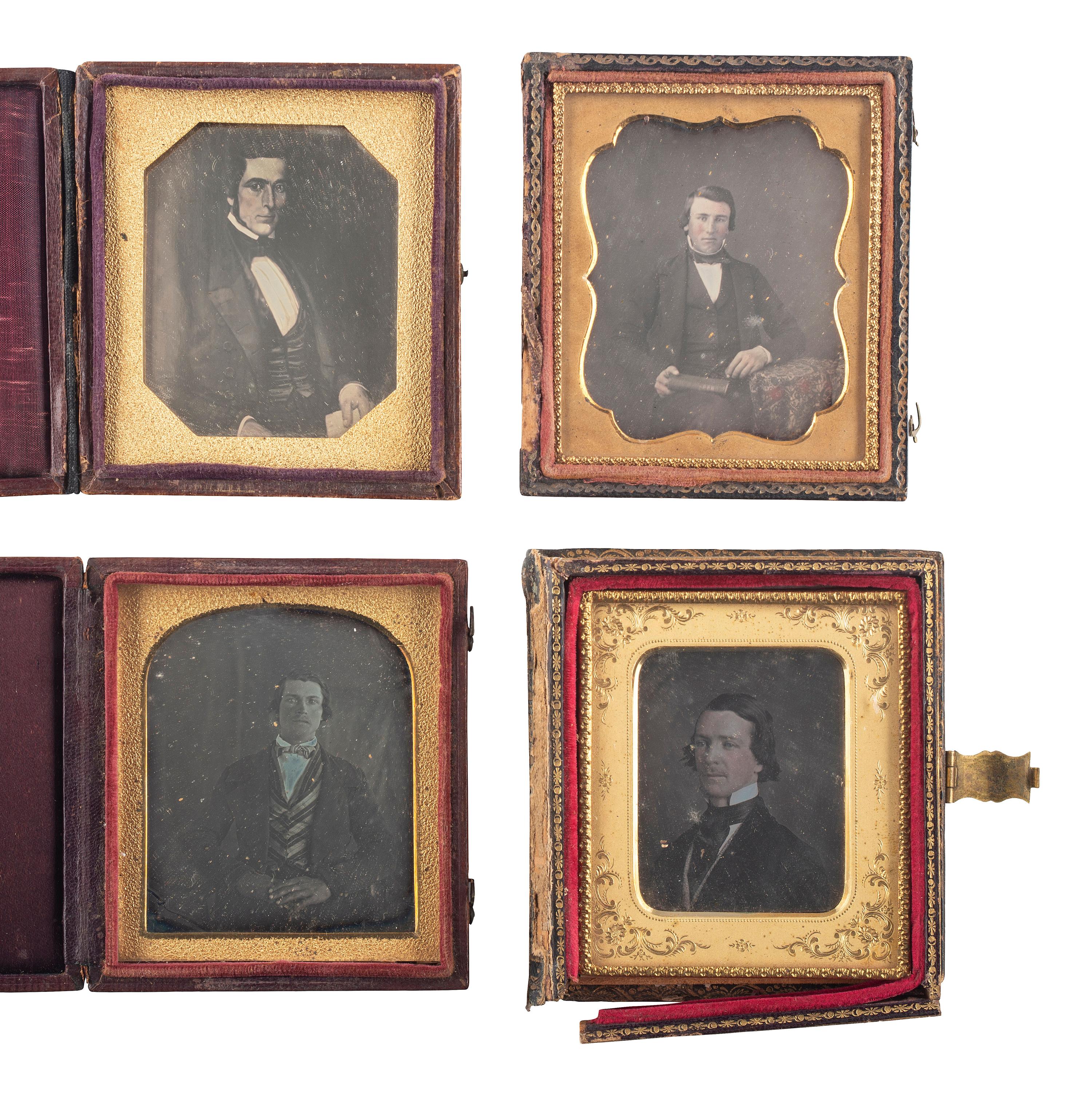 [EARLY PHOTOGRAPHY]. A group of 11 daguerreotypes featuring gentleman of varying ages, incl. portraits by ANSON, WHITEHURST, and VAN LOAN.