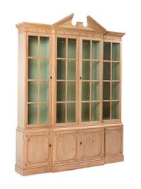 A George III Style Carved Pine Breakfront Bookcase
