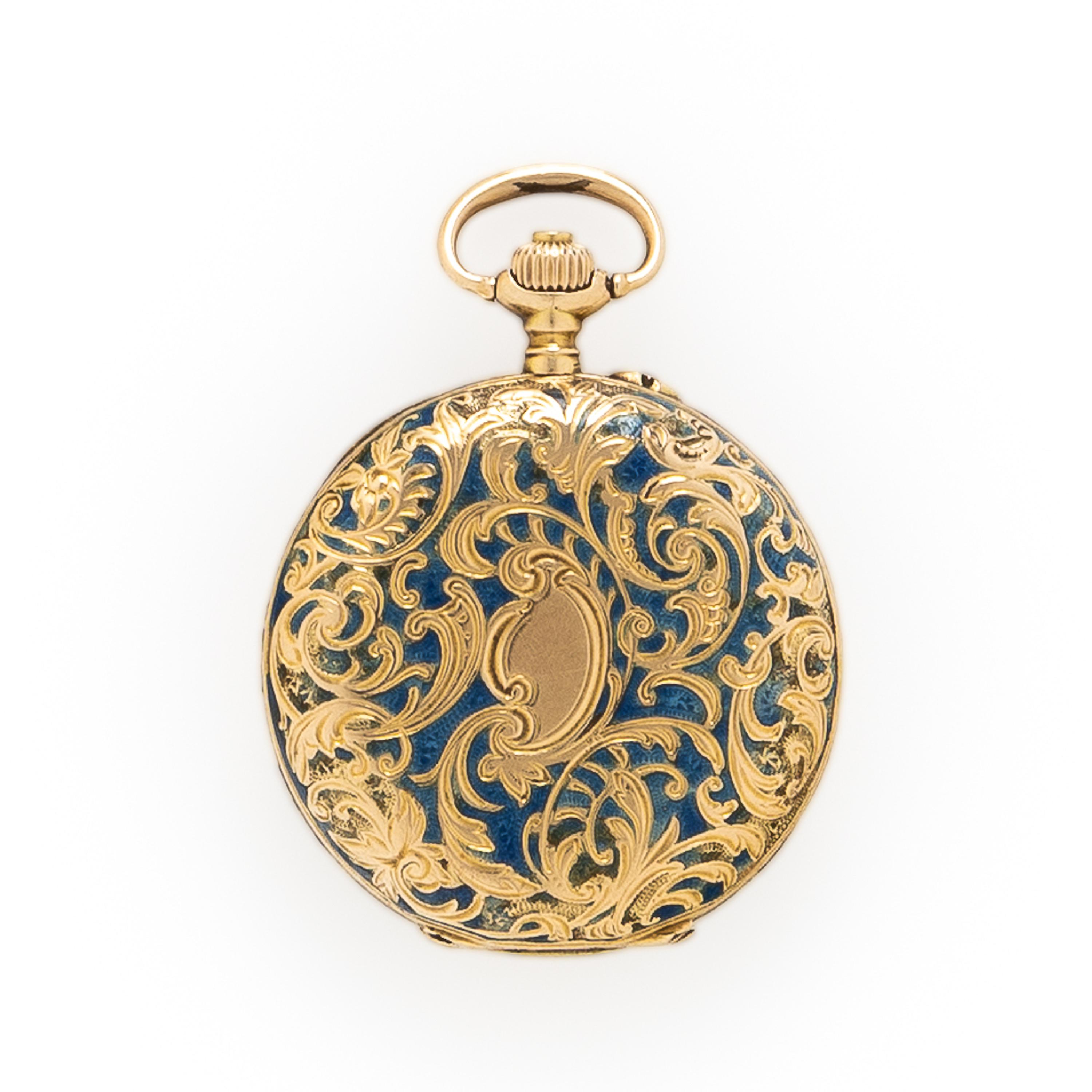 Antique, Russian, Pavel Bure, 14K Yellow Gold and Enamel Hunter Case Pocket Watch