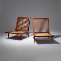 Cushion chairs, pair