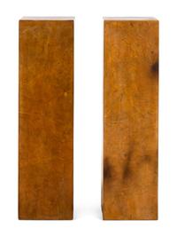 A Pair of Burl Walnut Pedestals