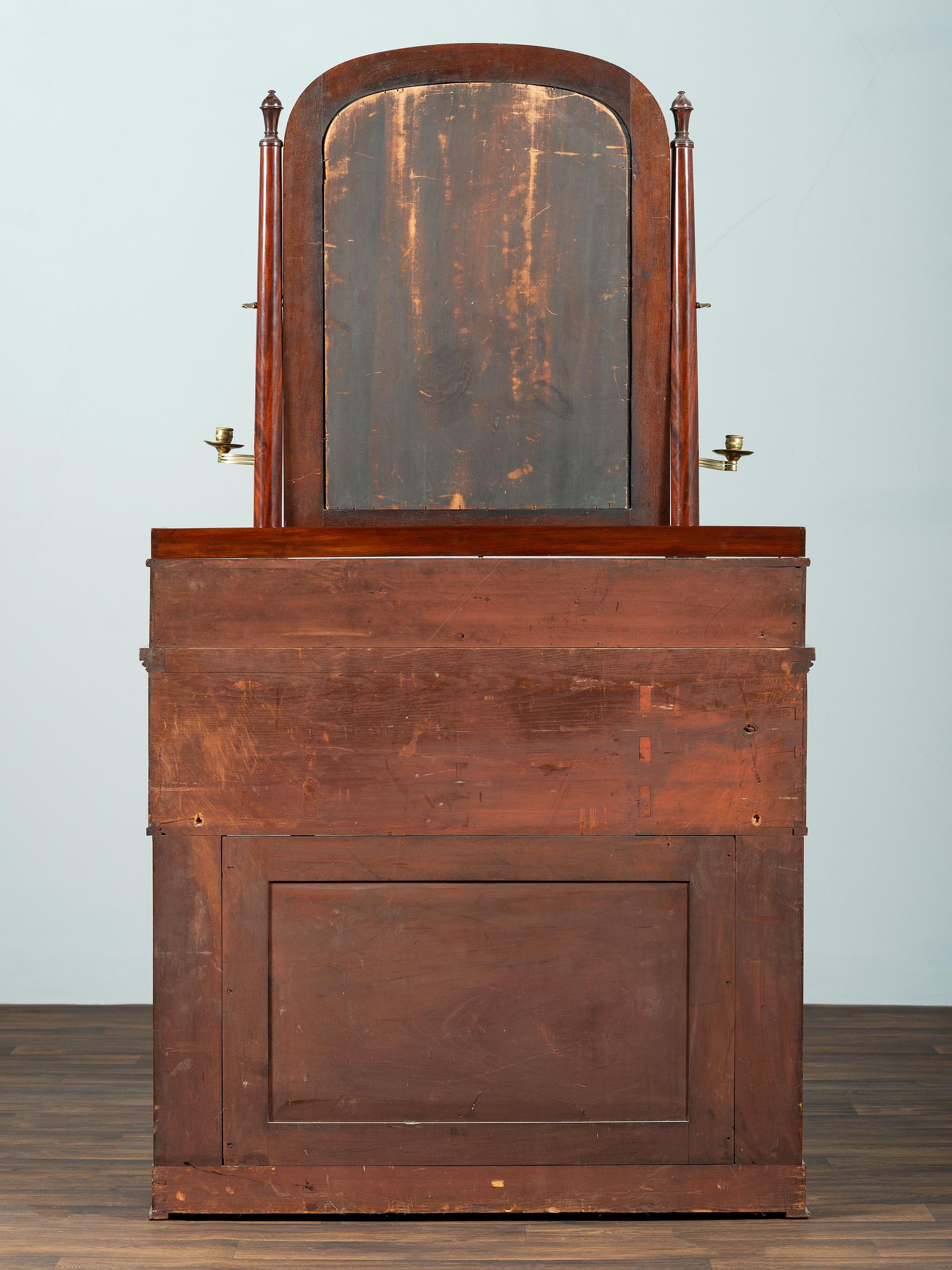 A Classical Brass Mounted Mahogany Gentleman's Dressing Table