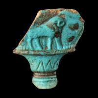 An Egyptian Blue Faience Fragment of a Lotiform Column