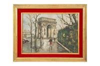 Eighteen Parisian Street Scene Paintings