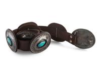 Navajo Silver and Turquoise Shadowbox Concha Belt
