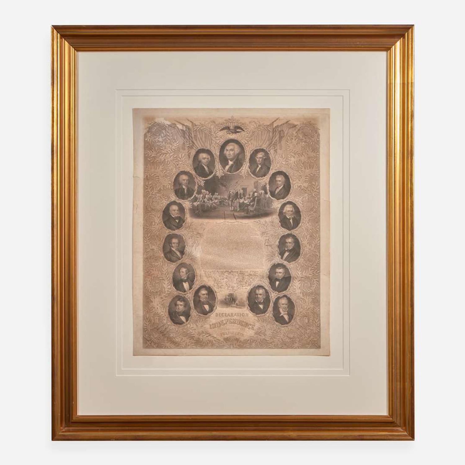 [Declaration of Independence] The Declaration of Independence and Portraits of the Presidents