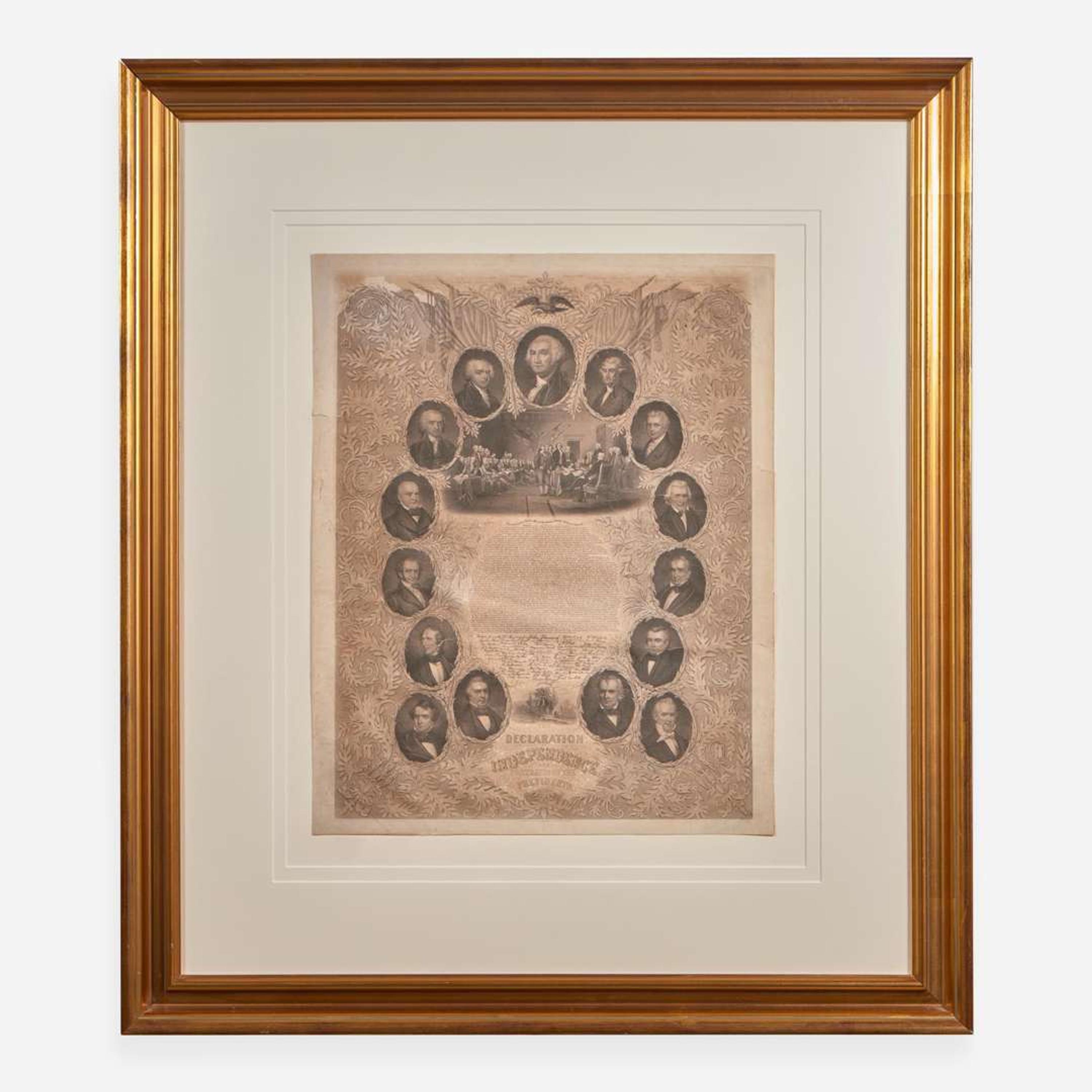 [Declaration of Independence] The Declaration of Independence and Portraits of the Presidents