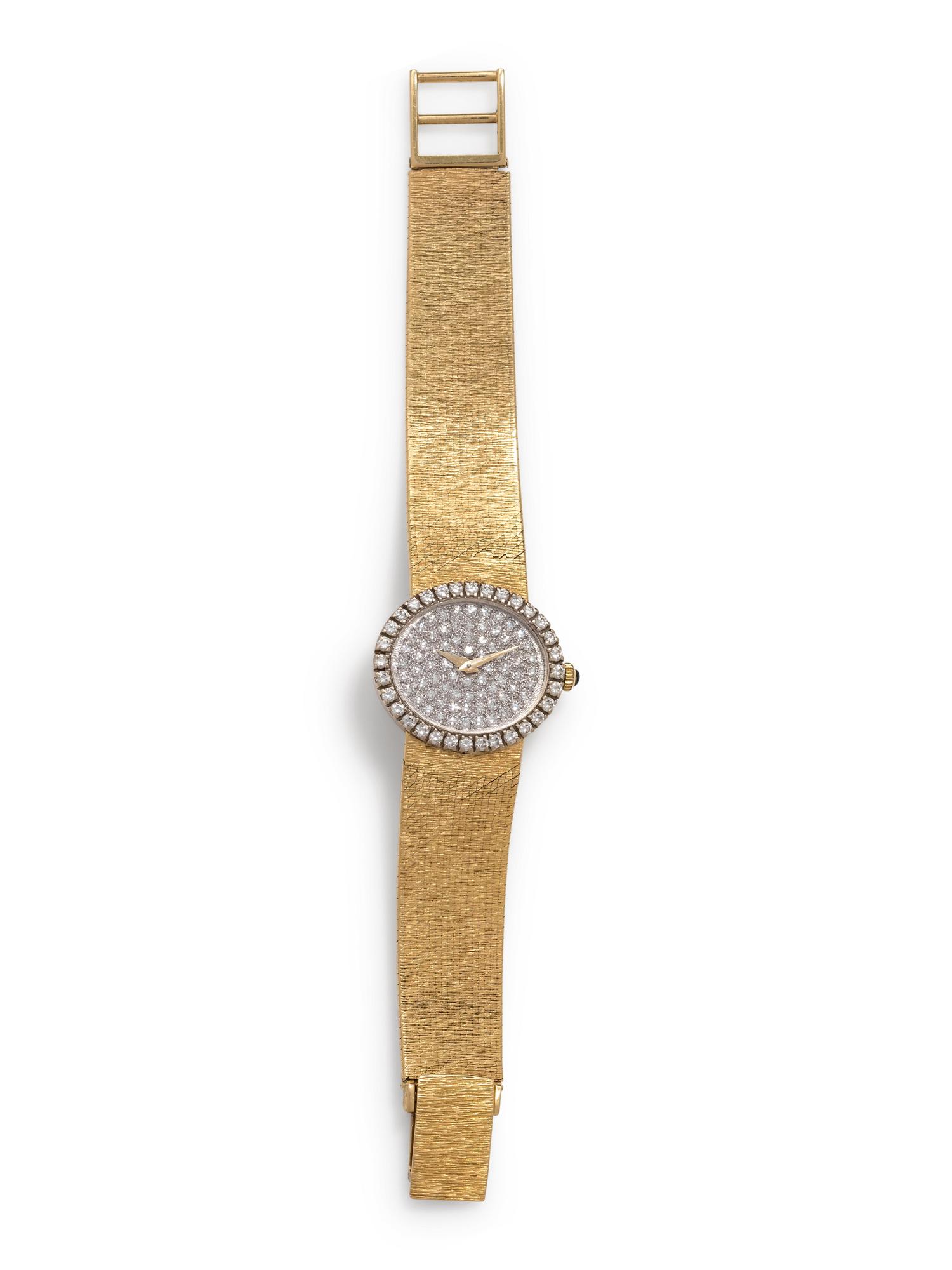 18K YELLOW GOLD AND DIAMOND WRISTWATCH
