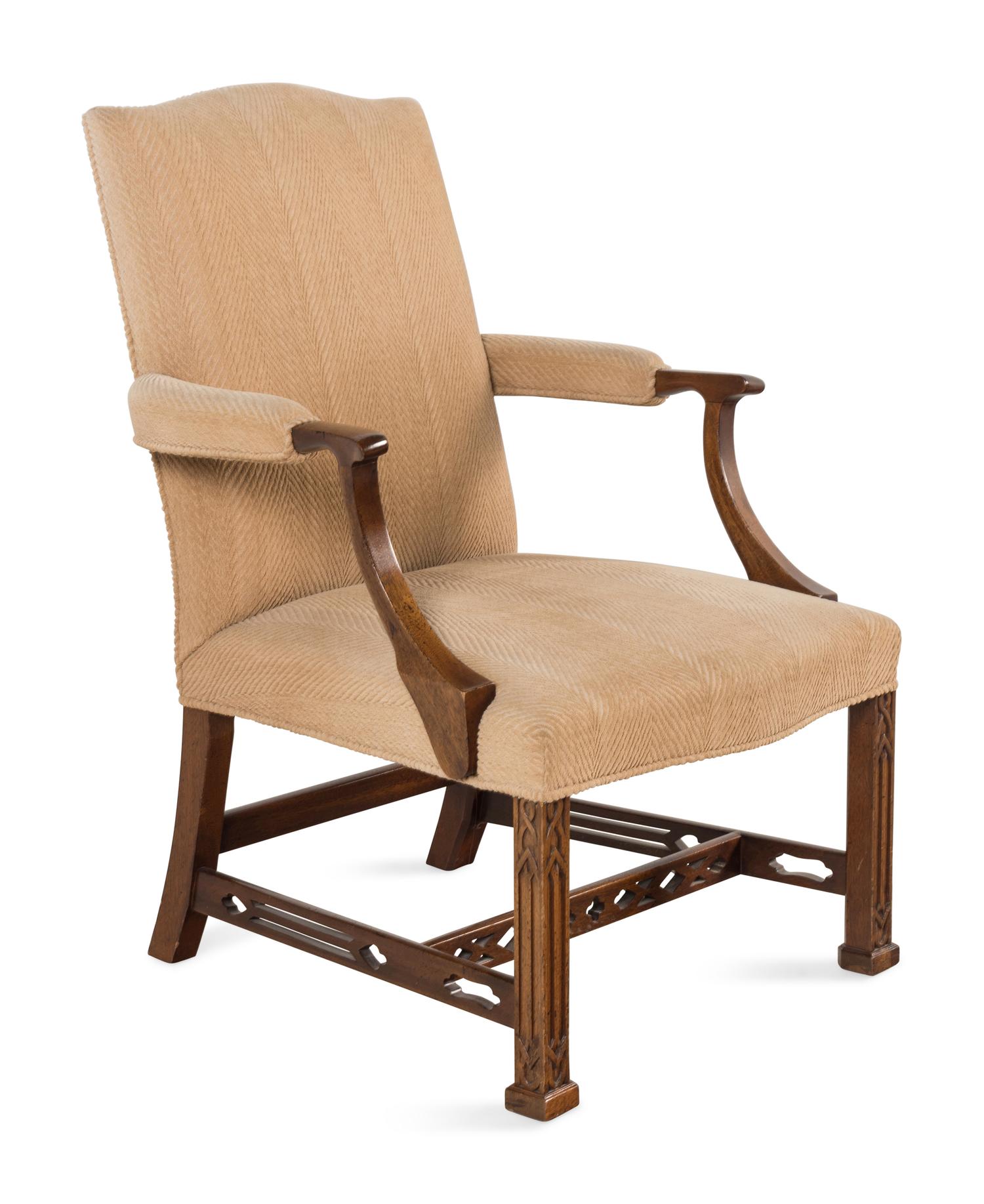 A George III Mahogany Library Chair