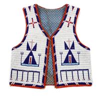 A Lakota Pictorial Beaded Vest Height 20 1/4 x width 18 1/2 inches. — LATE 19TH/ EARLY 20TH CENTURY
