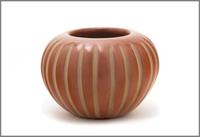 Santa Clara Redware Melon Bowl