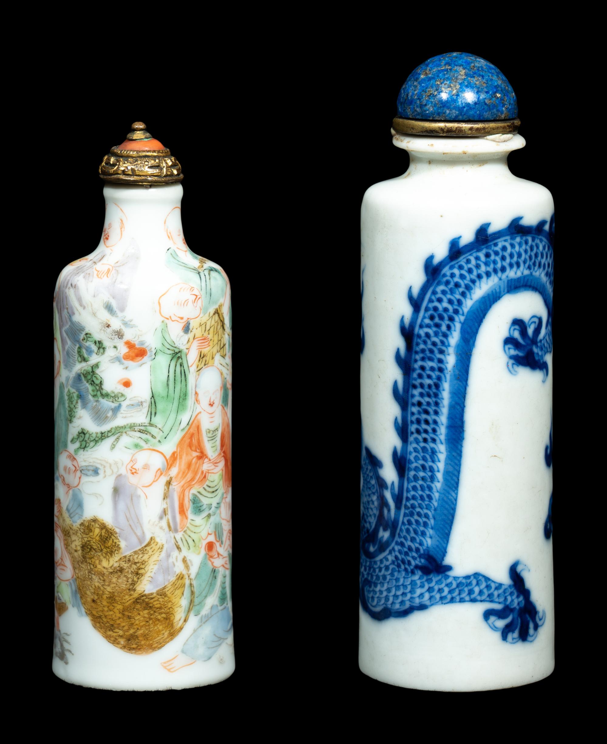 Three Chinese Porcelain Snuff Bottles