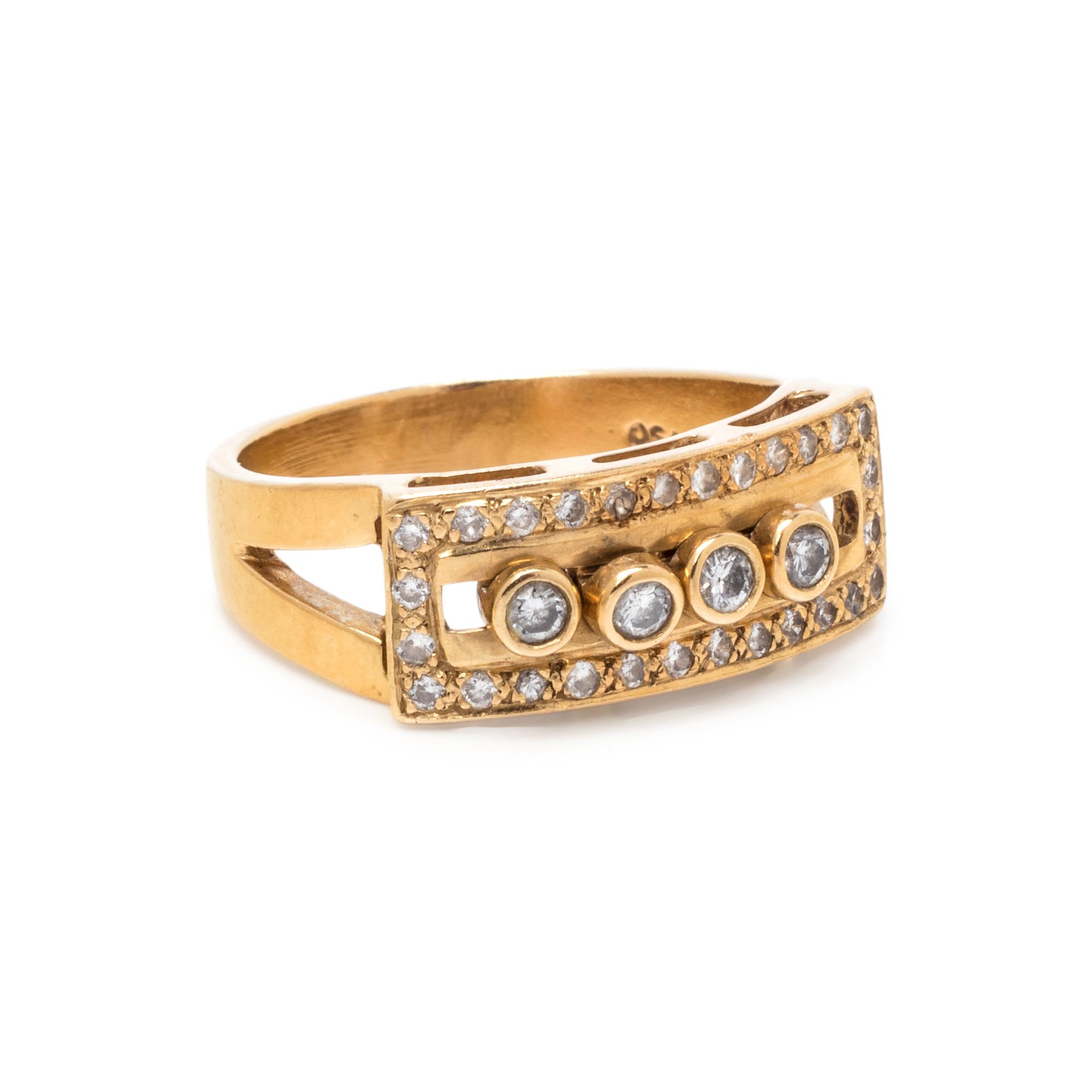 YELLOW GOLD AND SLIDING DIAMOND SET