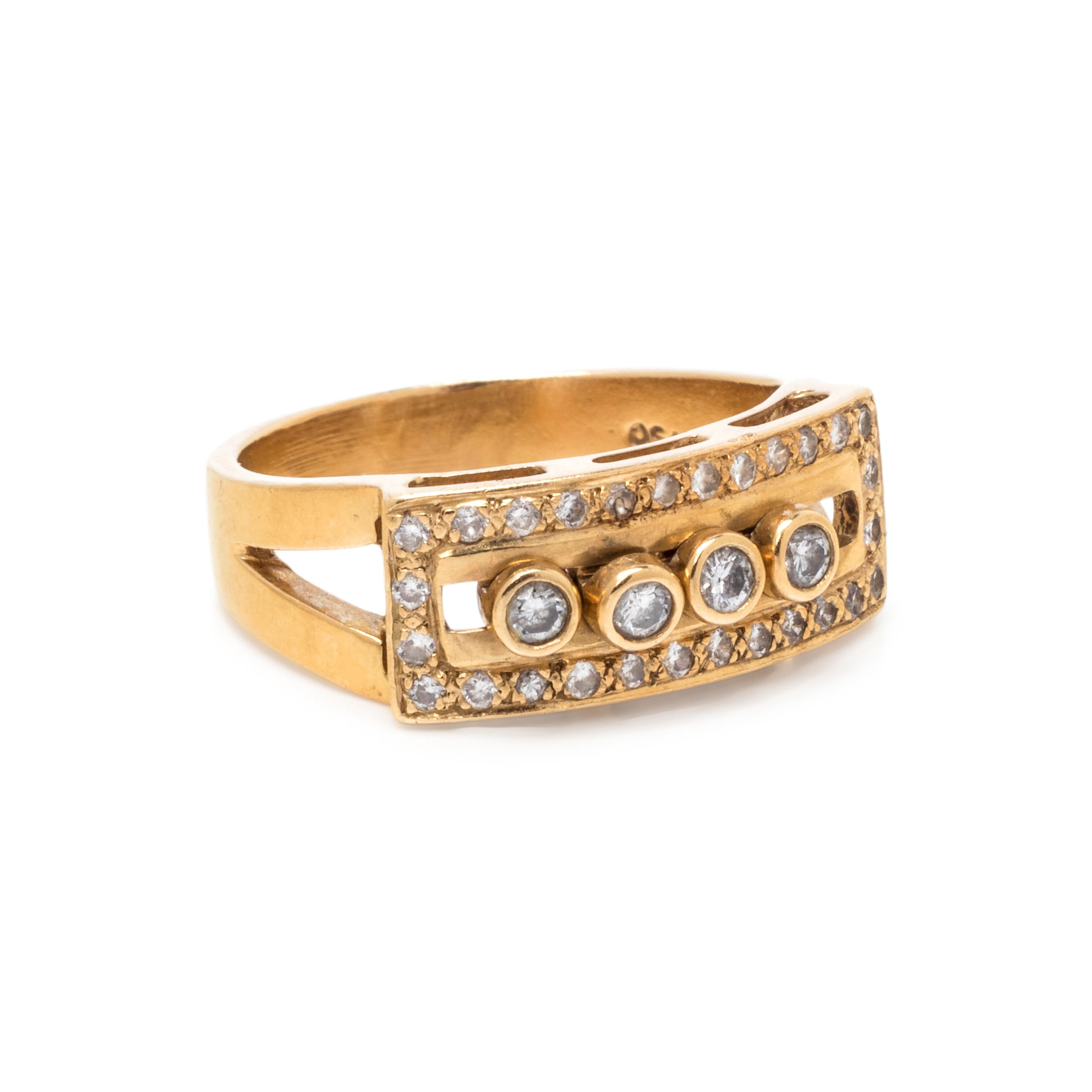 YELLOW GOLD AND SLIDING DIAMOND SET
