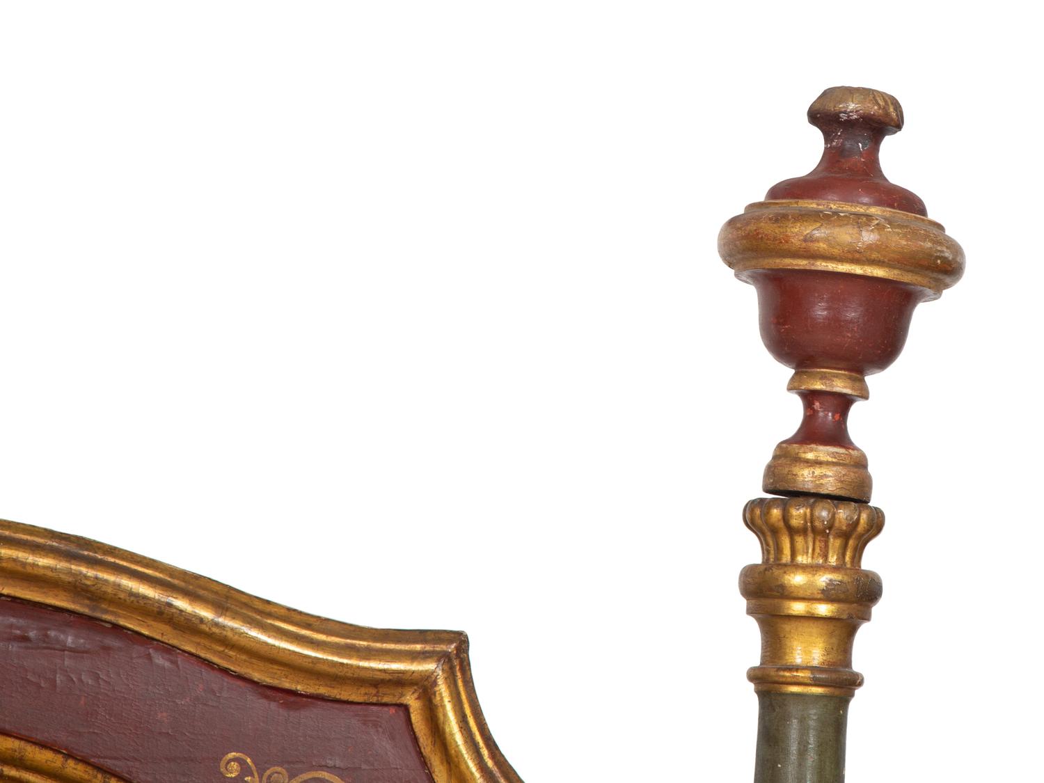 An Italian Rococo Style Painted and Parcel Gilt Headboard