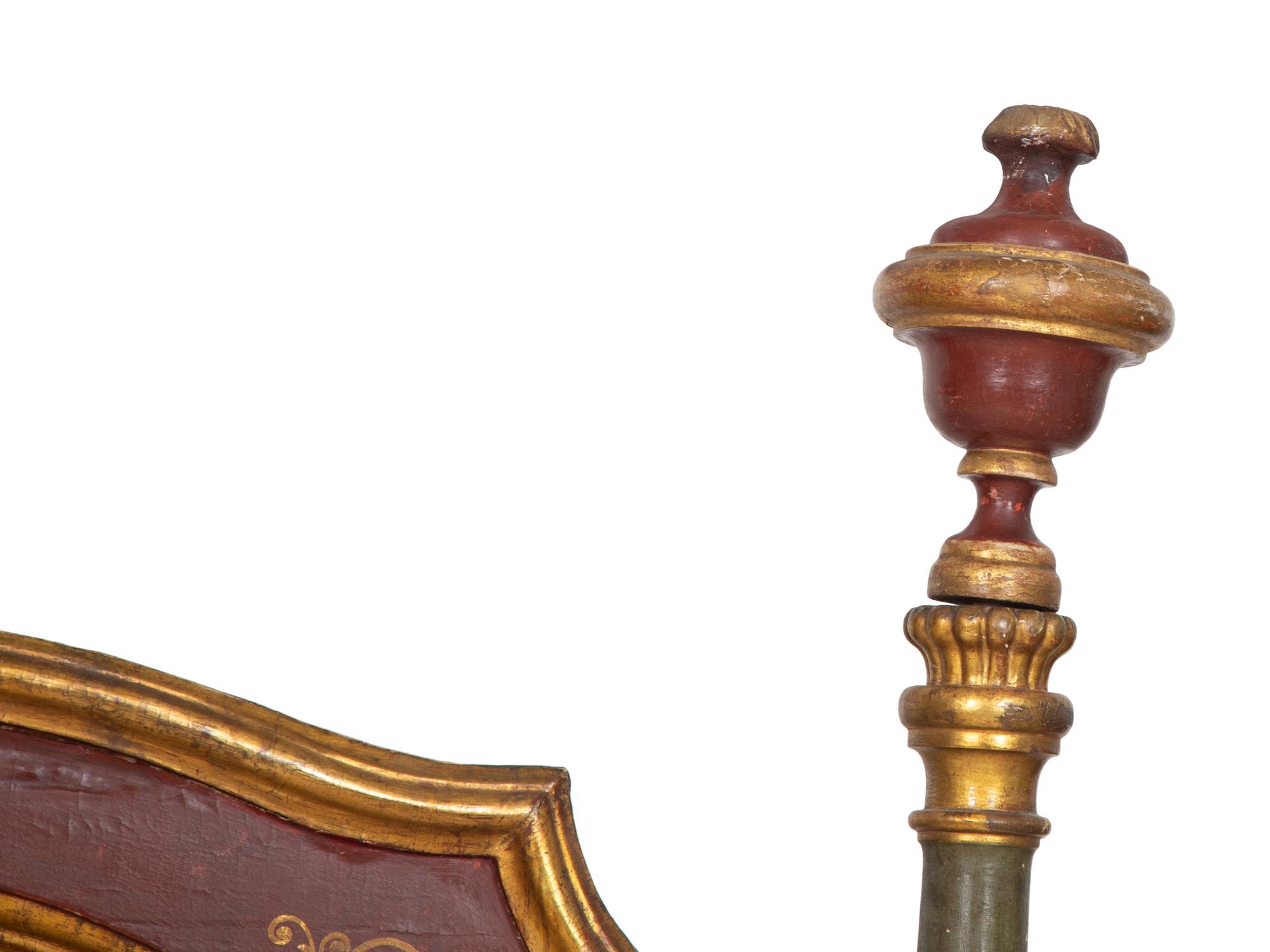 An Italian Rococo Style Painted and Parcel Gilt Headboard