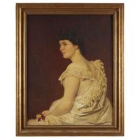 Franz Kops (German, 1846-1896) Portrait of Elizabeth Harriet Harrison Turnure (1866-1927), dated "1885"