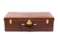 Hermès Brown Crocodile Suitcase, 1960-1980s