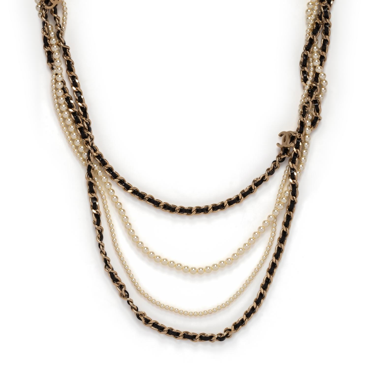 Chanel Faux Pearl and Chain Necklace, 2017