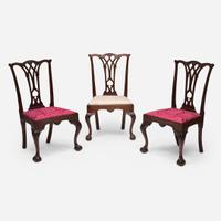Three fine Chippendale carved mahogany side chairs Attributed to Thomas Tufft (1740-1788), Philadelphia, PA, circa 1770