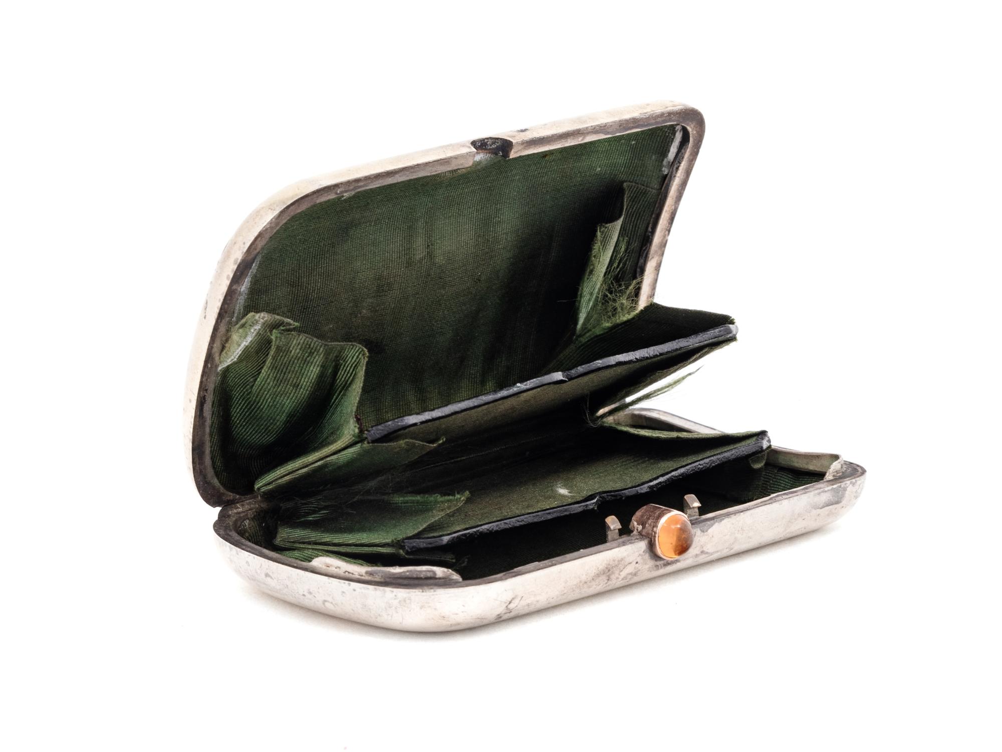 A Russian Silver and Gem-Inset Change Purse