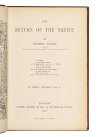 HARDY, Thomas (1840-1928). The Return of the Native . London: Smith, Elder, & Co., 1878.