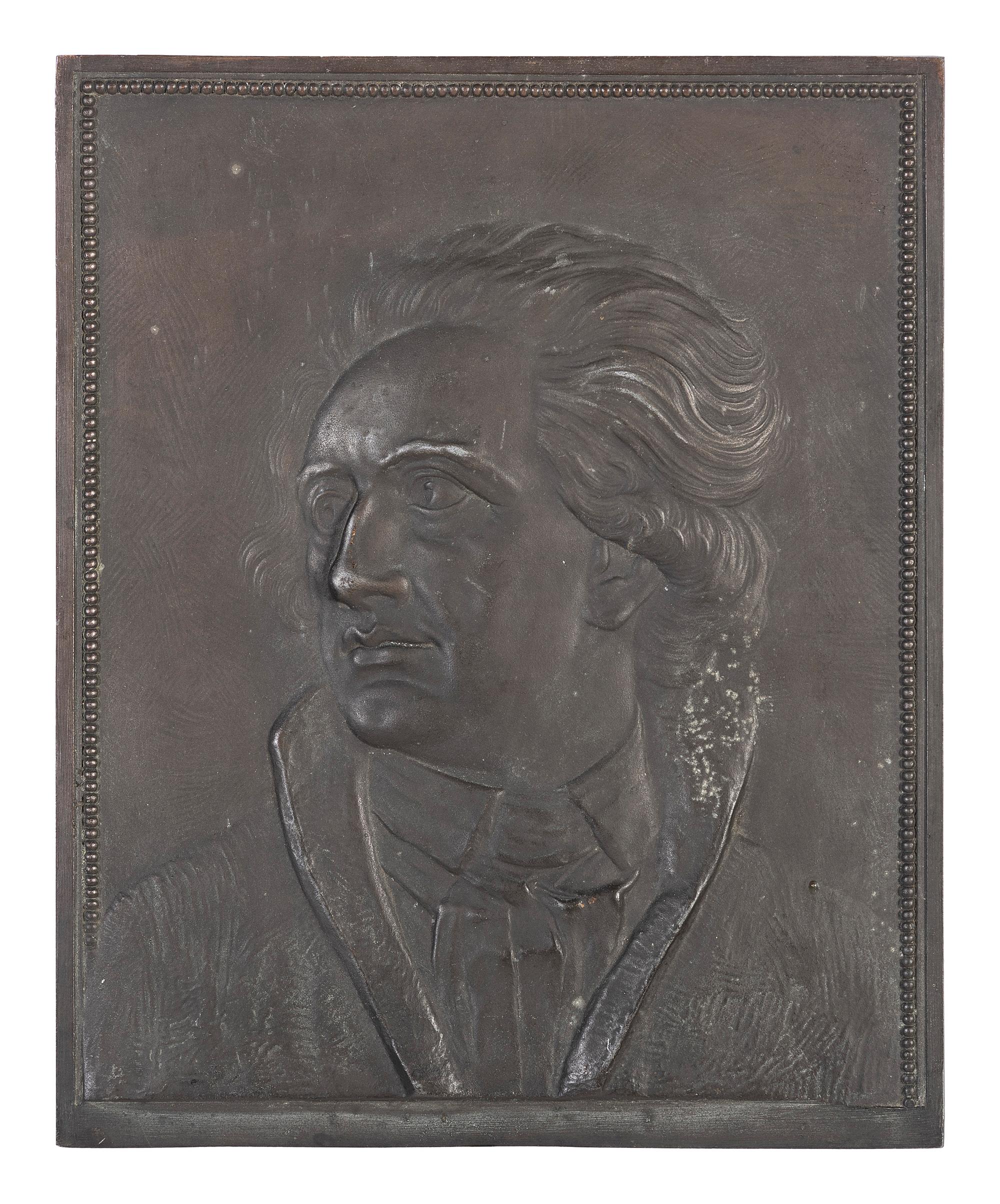 A Cast Metal Bas-Relief Portrait Plaque