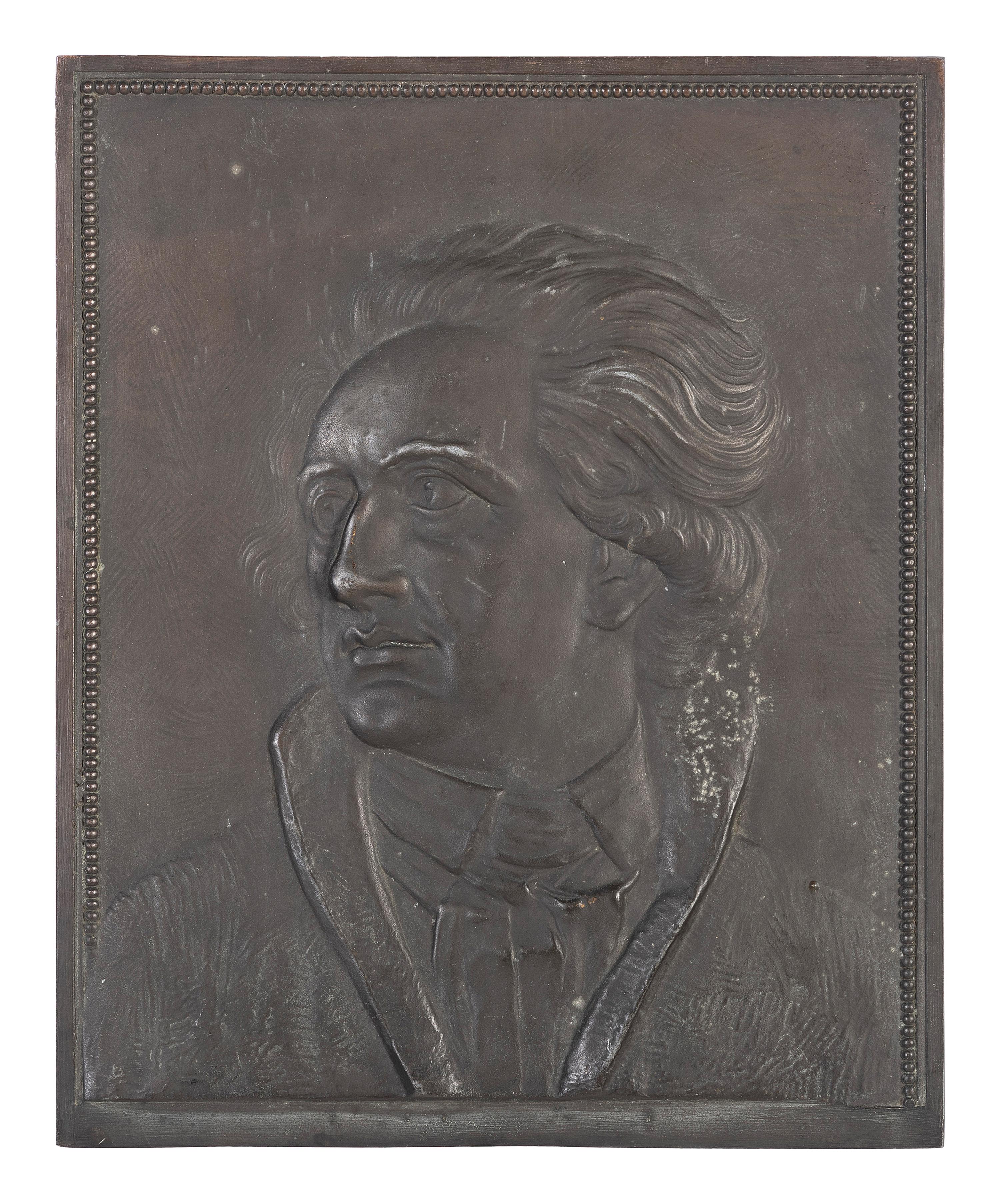 A Cast Metal Bas-Relief Portrait Plaque