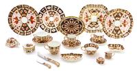 A Royal Crown Derby Porcelain Partial Dinner Service Diameter of dessert plate 8 1/2 inches.