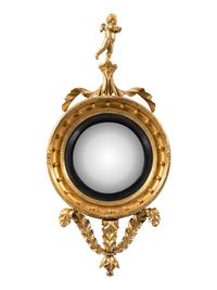 A Regency Giltwood Convex Mirror