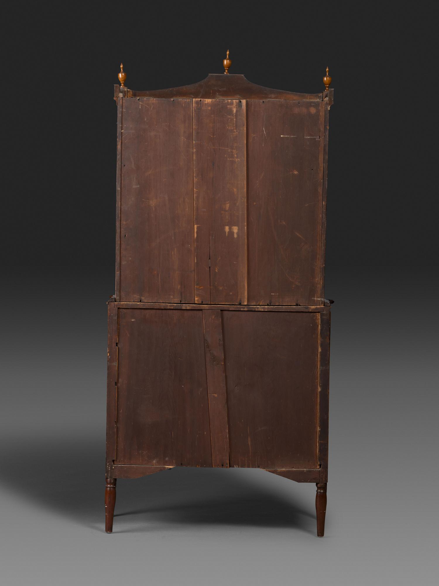 A Federal Mahogany and Figured Maple Secretary Bookcase