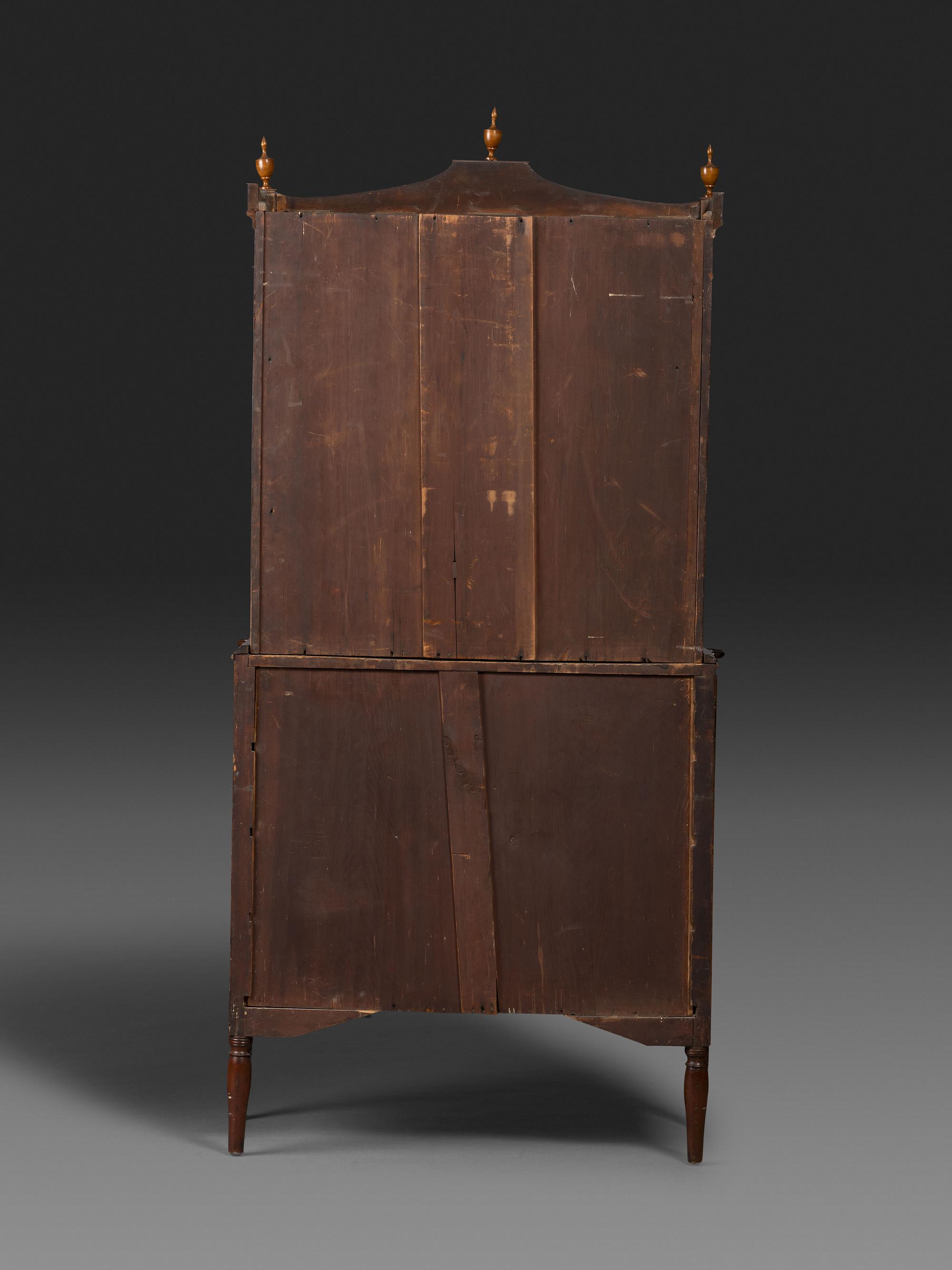 A Federal Mahogany and Figured Maple Secretary Bookcase