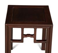 A Pair of Chinese Carved Hardwood Side Tables