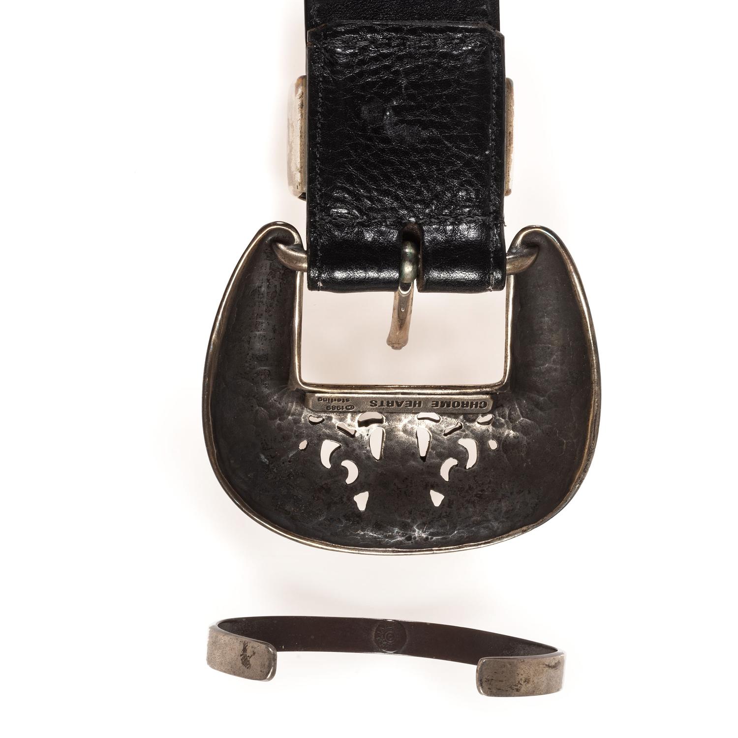 James Rogers Southwestern-Style Silver Cuff Bracelet AND Chrome Hearts Sterling Silver Southwestern-Style Ranger Set
