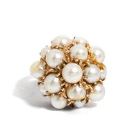 CULTURED PEARL AND YELLOW GOLD RING