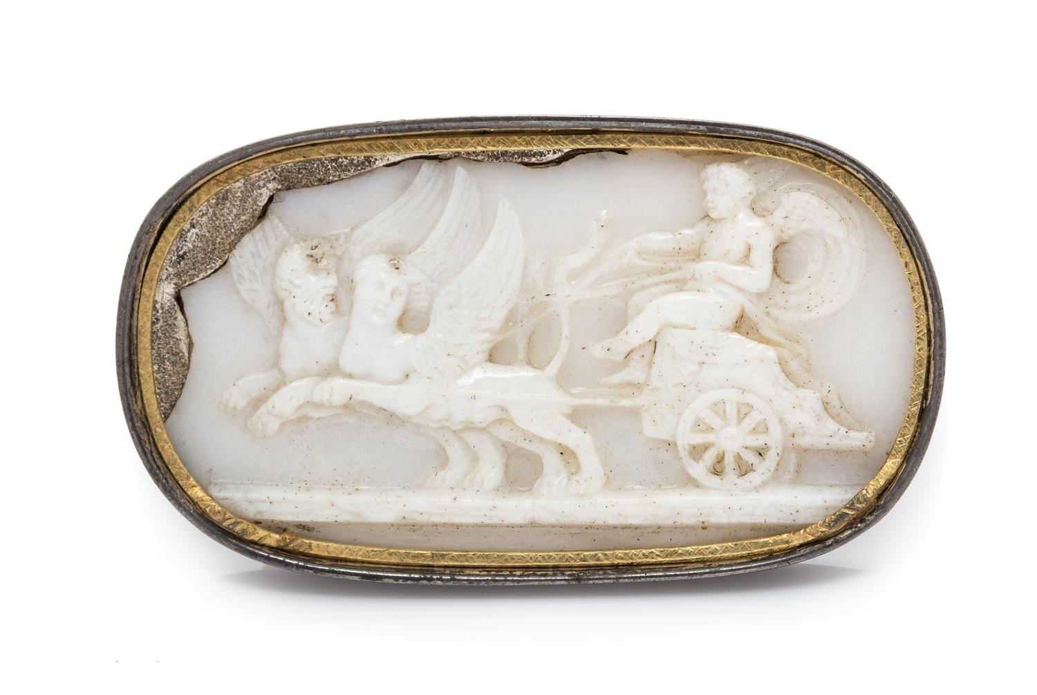 A Silver, Gold and Hardstone Cameo, 23.20 dwts.