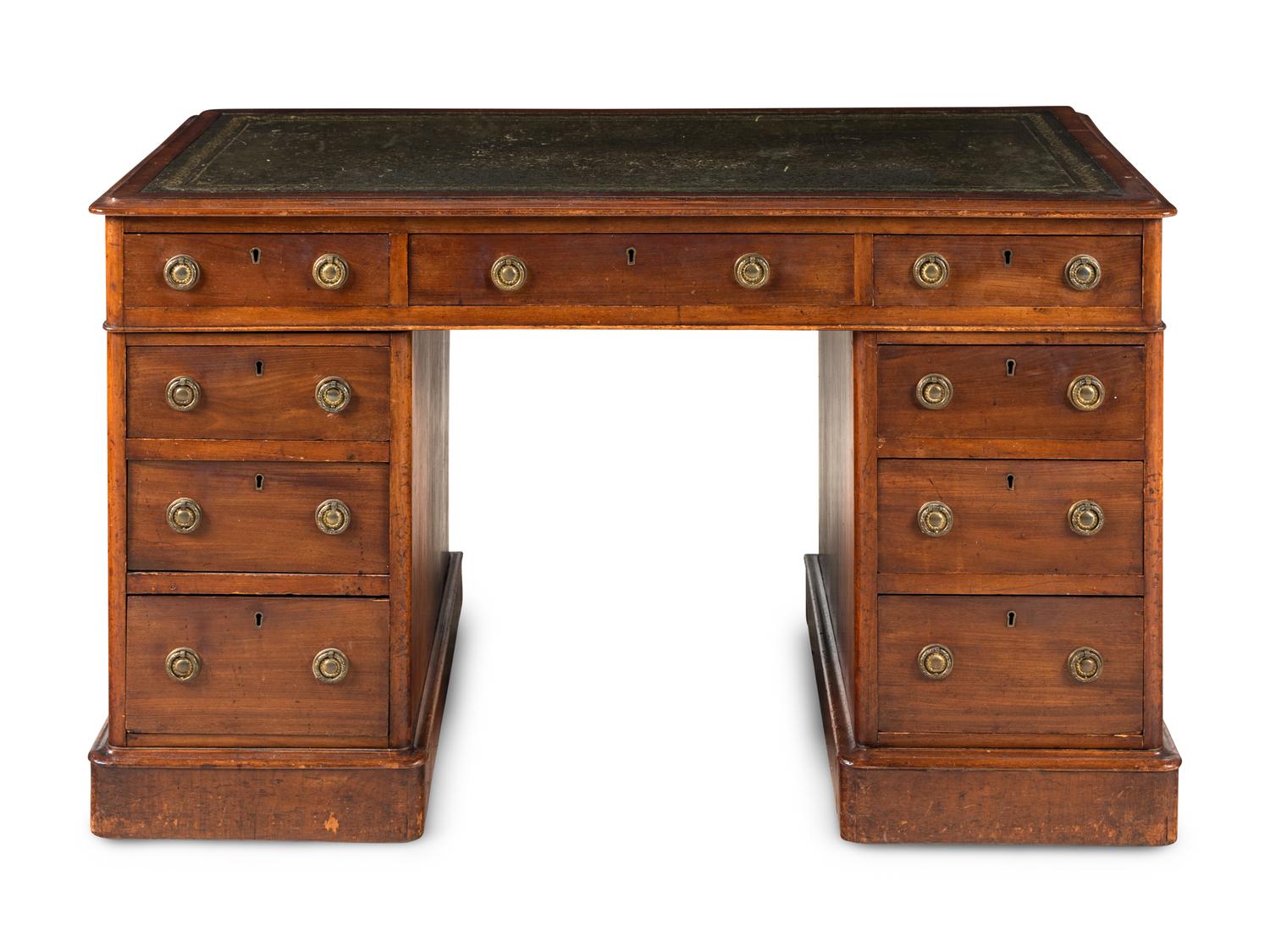 A Victorian Mahogany Pedestal Desk