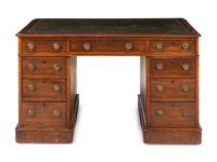 A Victorian Mahogany Pedestal Desk