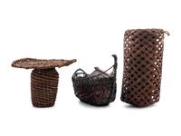 Four Japanese Bamboo Ikebana Baskets