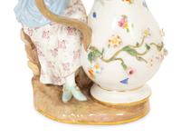 A Pair of Meissen Porcelain Figural Ewers